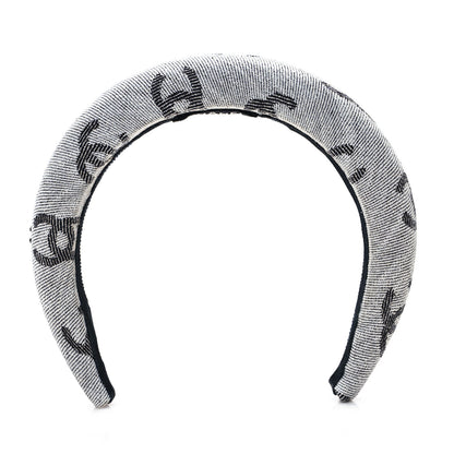Chanel Denim CC Headband White Black 1 of 4