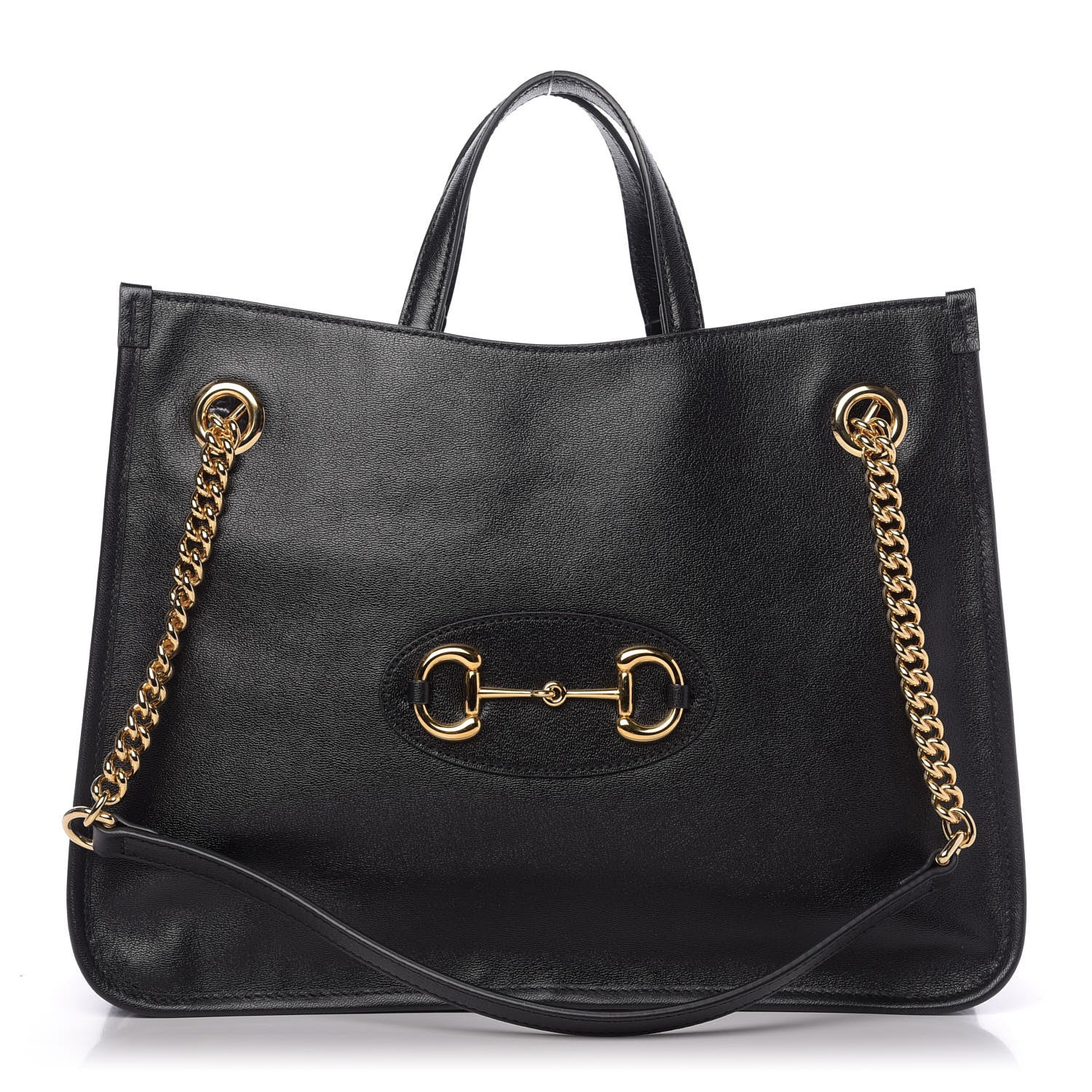 Gucci New Sakai Calfskin Lux Medium Horsebit 1955 Tote Bag Black 1 of 9