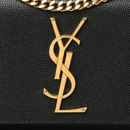 Saint Laurent Grain De Poudre Small Monogram Kate Satchel Black 9 of 9