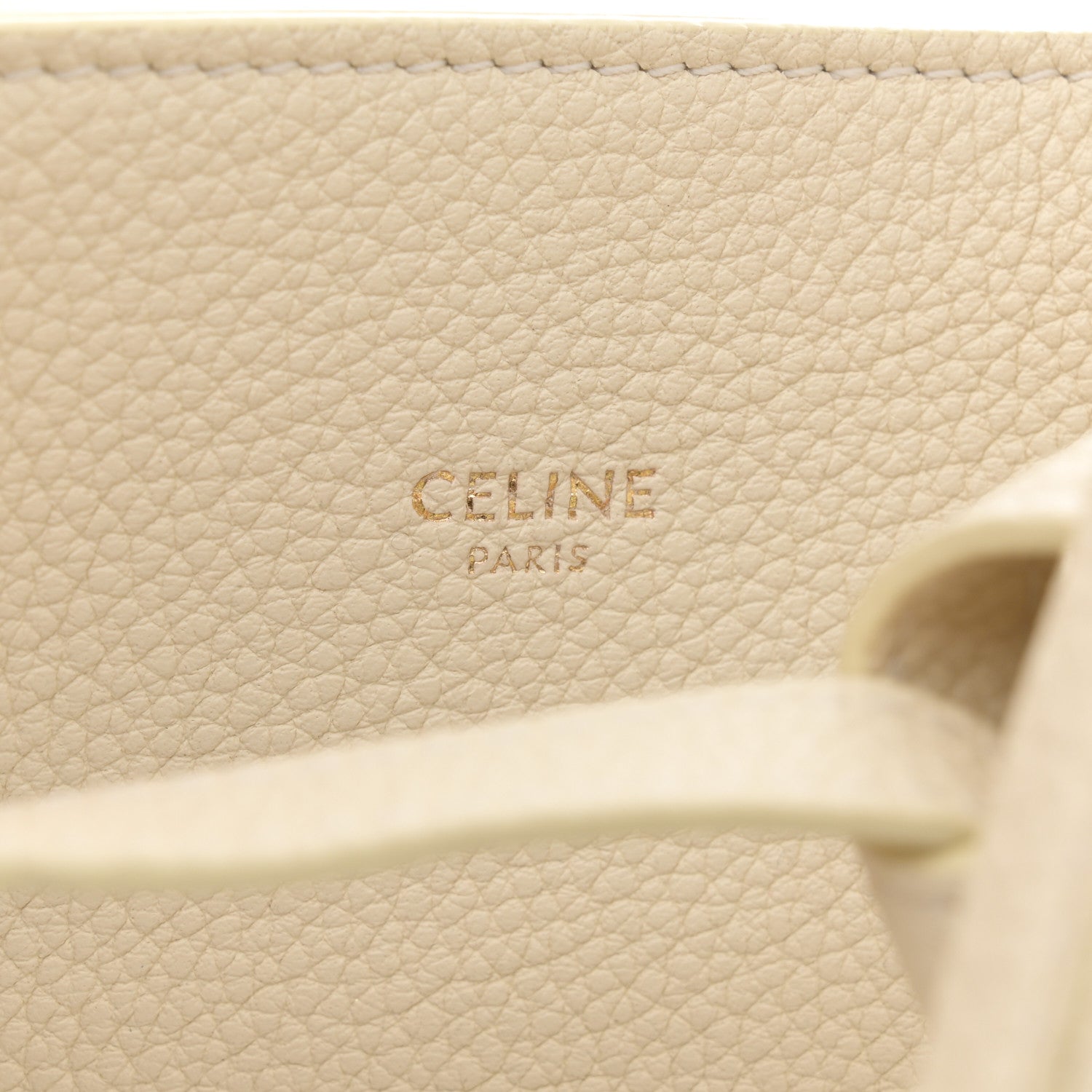 Celine Soft Grained Calfskin Small Belt Cabas Phantom Cream 6 of 12
