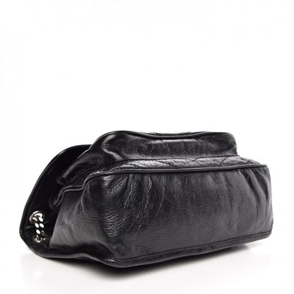 Saint Laurent Crinkled Calfskin Matelasse Monogram Medium Niki Chain Satchel Black 4 of 13