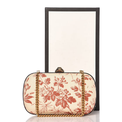 Gucci Linen Herbarium Print Broadway Box Clutch Cherry 10 of 16