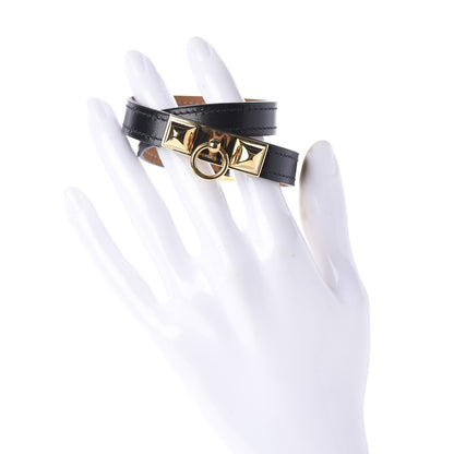 Hermes Box Rivale Double Tour Bracelet T2 Black 2 of 6