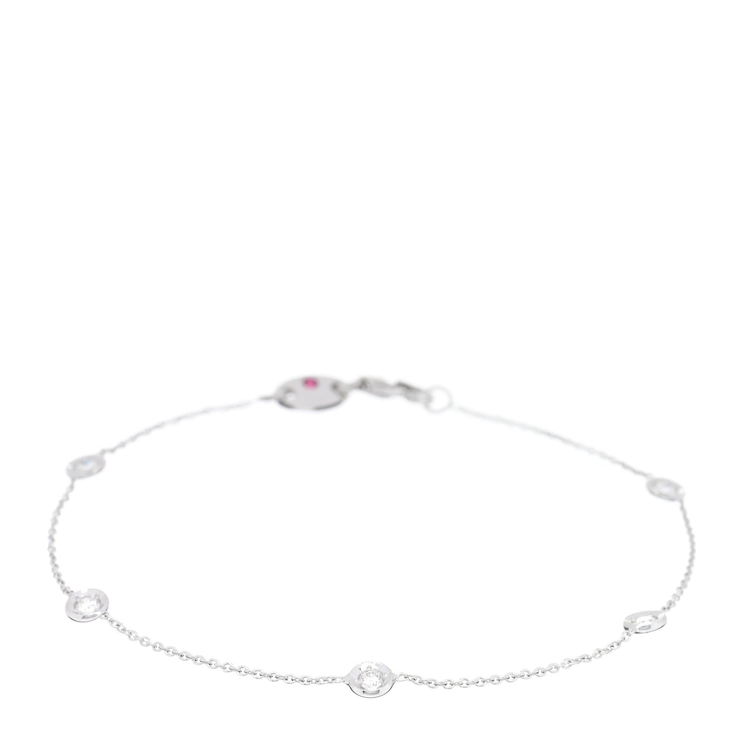 18K White Gold Diamond By the Inch Five Station Bracelet
