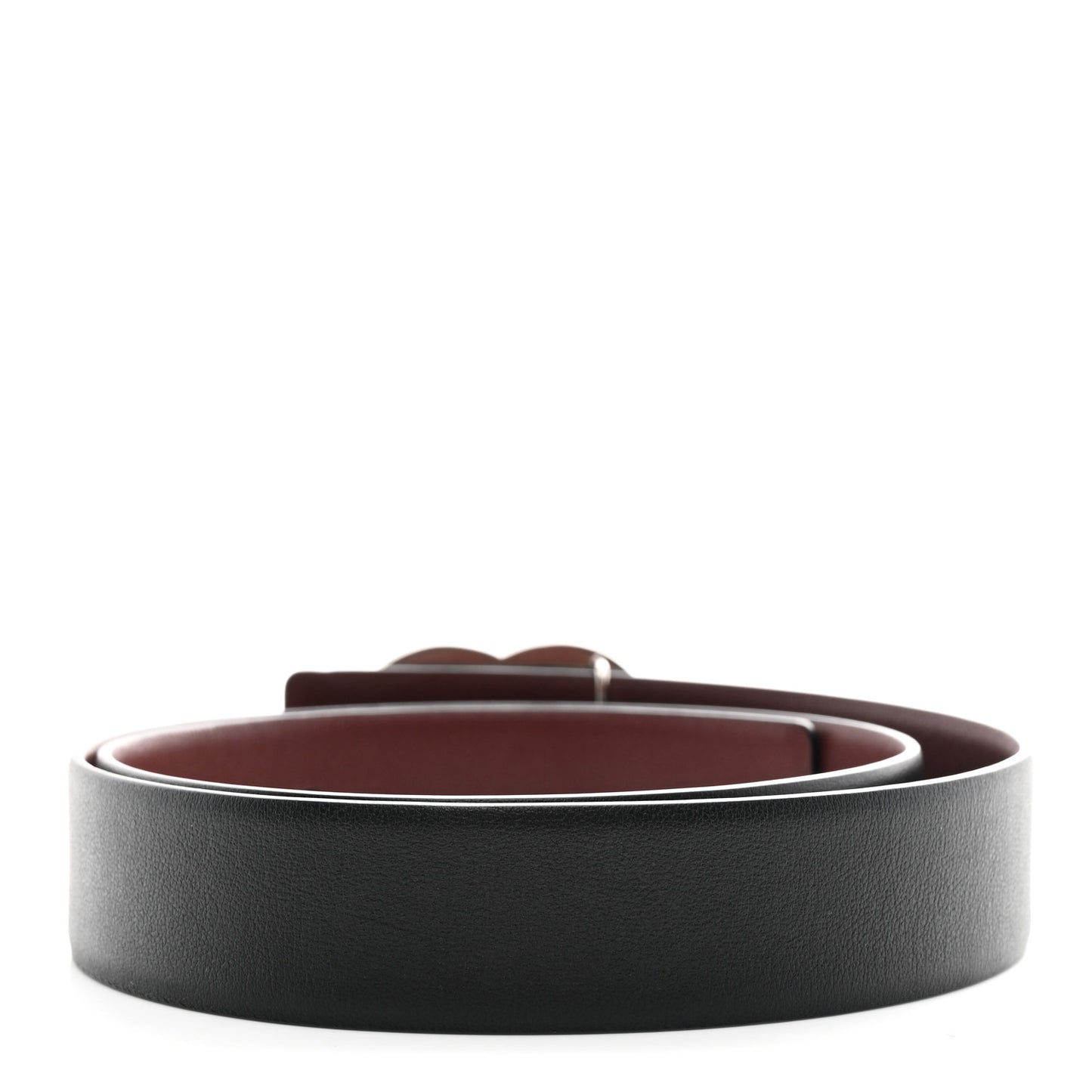 Calfskin CC Reversible Belt 80 32 Black Burgundy