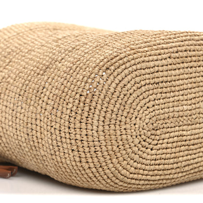 Loewe Calfskin Raffia Bucket Bag Natural Tan 9 of 11