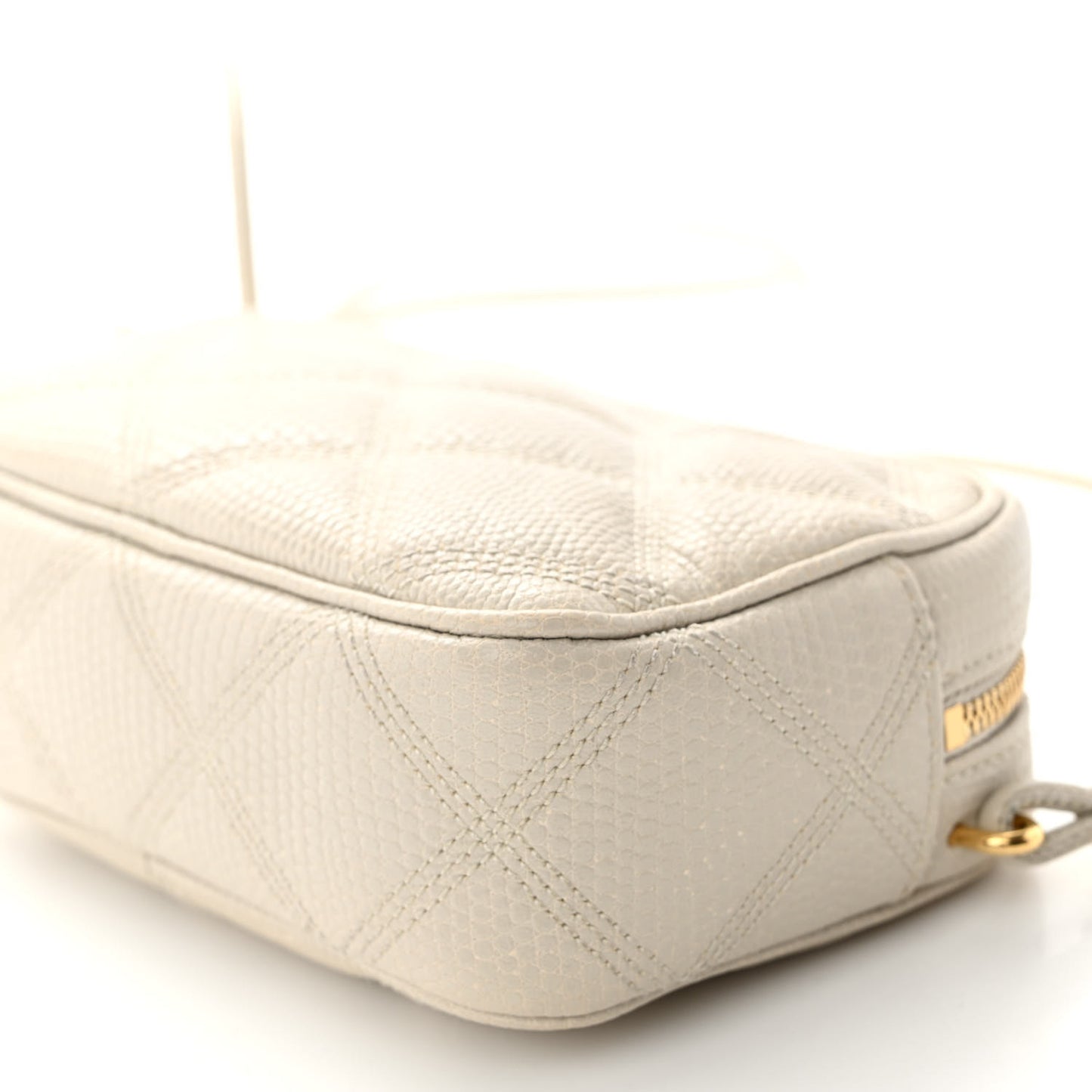 Lizard Embossed Becky Camera Bag Blanc Vintage