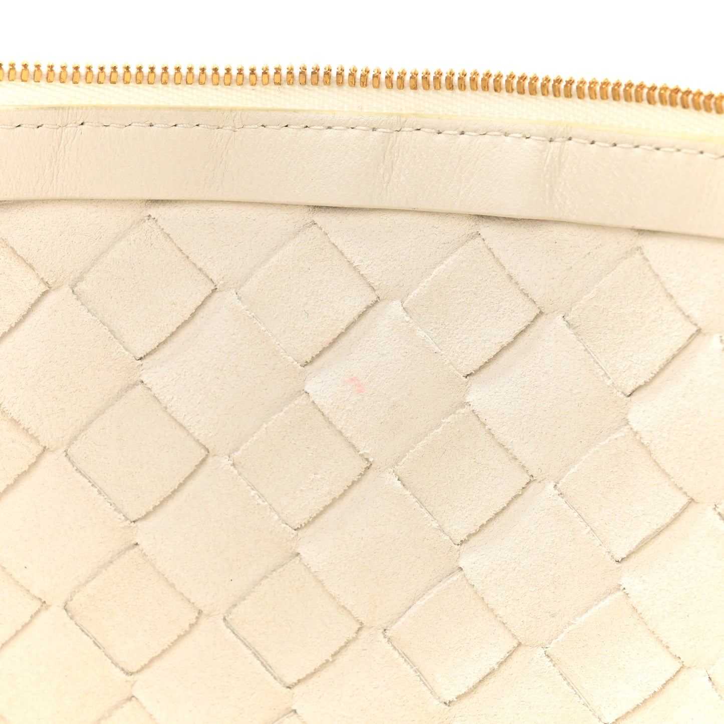 Nappa Intrecciato Medium Turn Pouch White