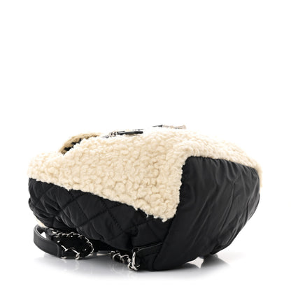 Chanel Wool Nylon Quilted Coco Neige Backpack Black Ecru 4 of 10