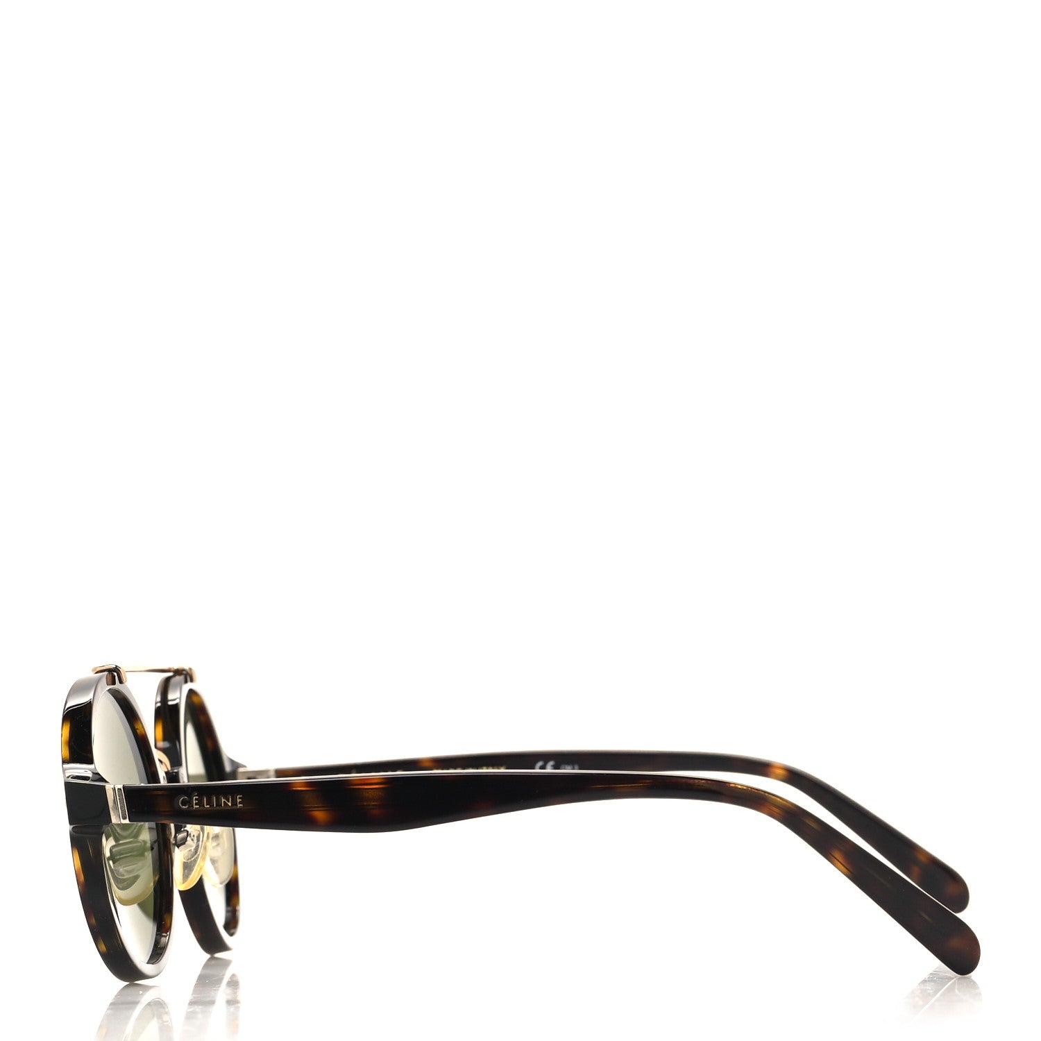 Celine Acetate Round Sunglasses CL 41442/F/S Tortoise 3 of 7