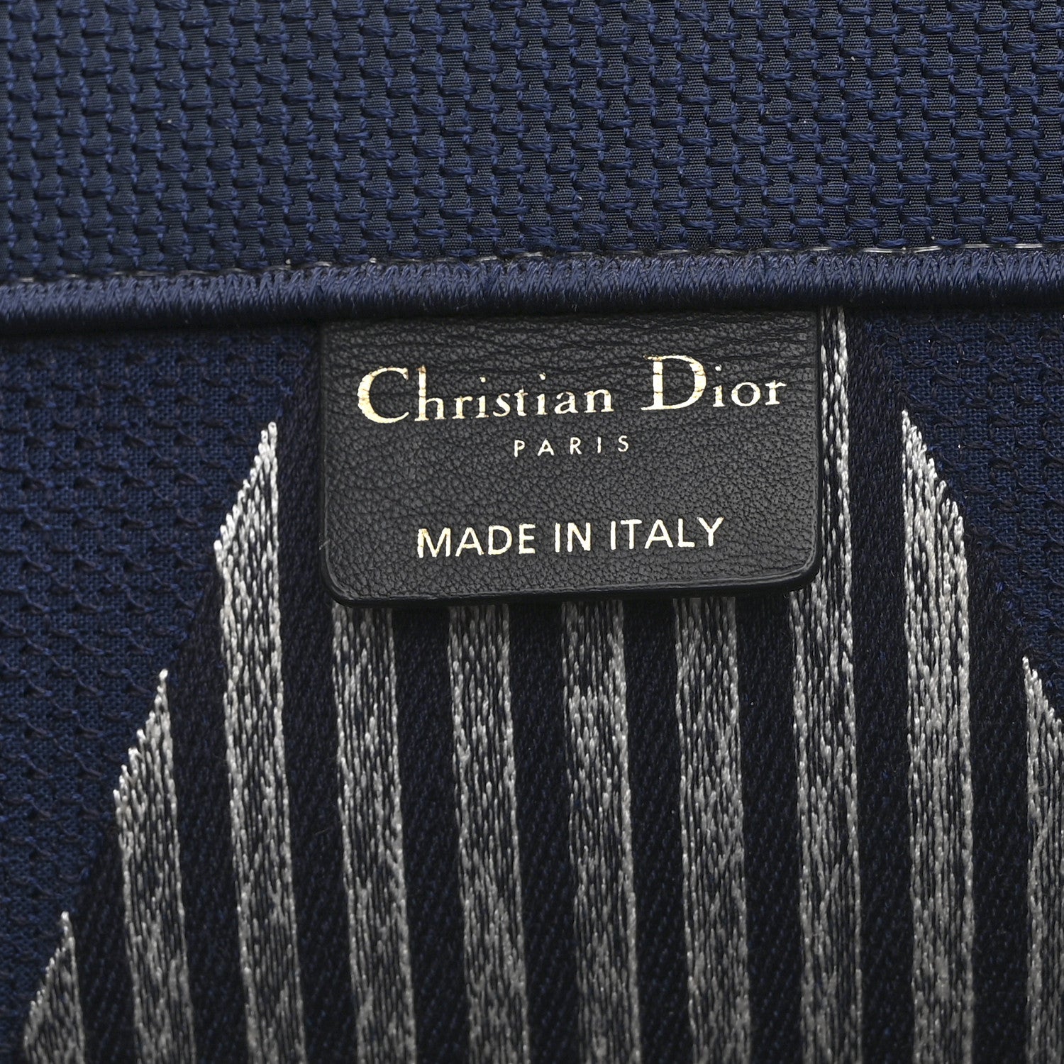 Christian Dior Canvas Embroidered Large Dioralps Book Tote Blue 6 of 10