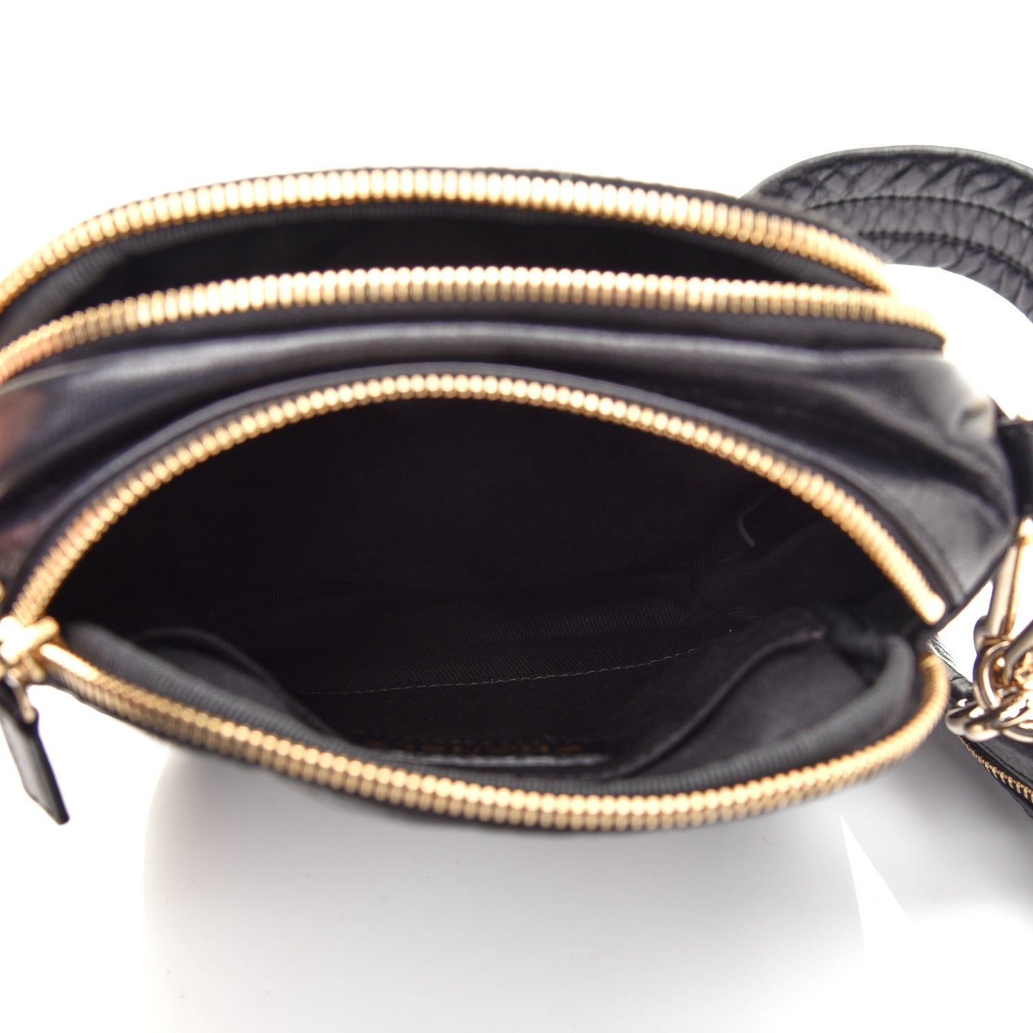 Chanel Lambskin Jersey Scales Zipper Shoulder Bag Black 5 of 10