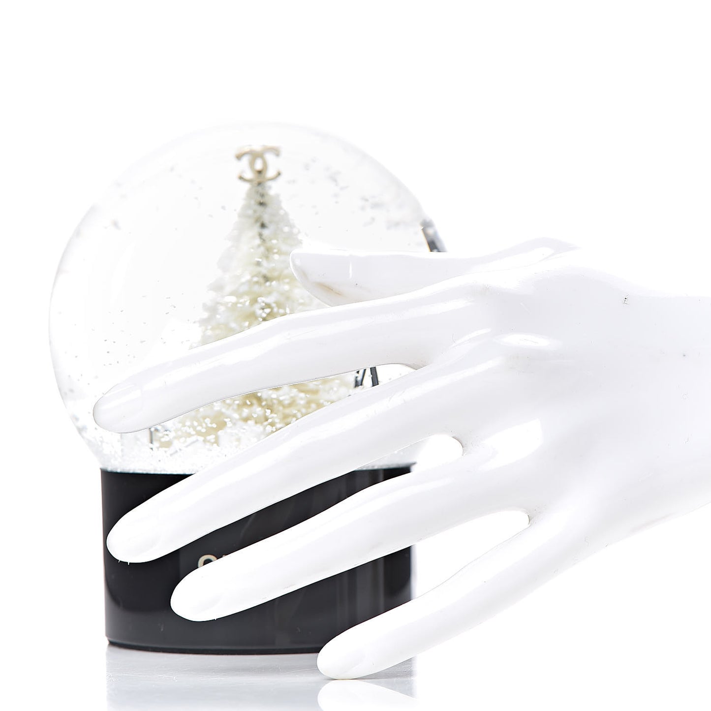 Glass Christmas Tree Shopping Bag Snow Globe