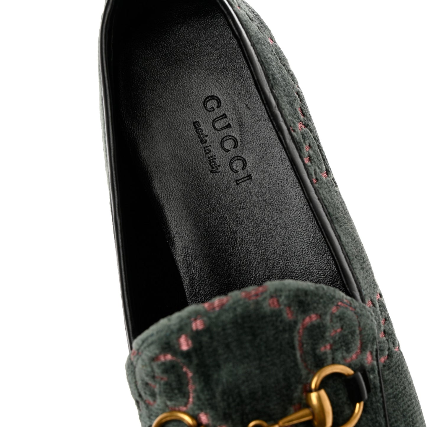 Velvet Malaga Kid GG Monogram Horsebit Womens Jordaan Loafers 36 Avio Dusty Pink Black