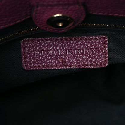 Burberry Grainy Calfskin House Check Small Banner Tote Mahogany Red 11 of 22
