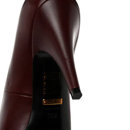 Gucci Malaga Kid Pumps 38.5 Vintage Bordeaux 9 of 12