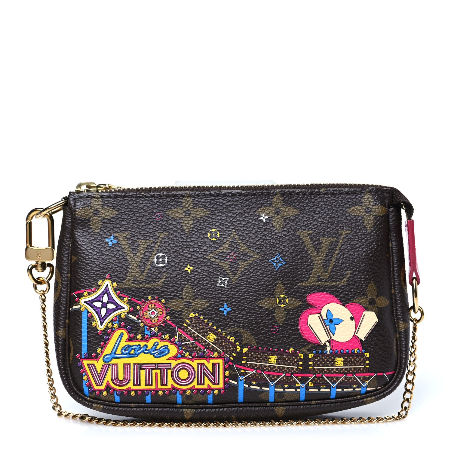 Louis Vuitton Monogram 2020 Christmas Animation Roller Coaster Mini Pochette Accessories Pivoine 1 of 10