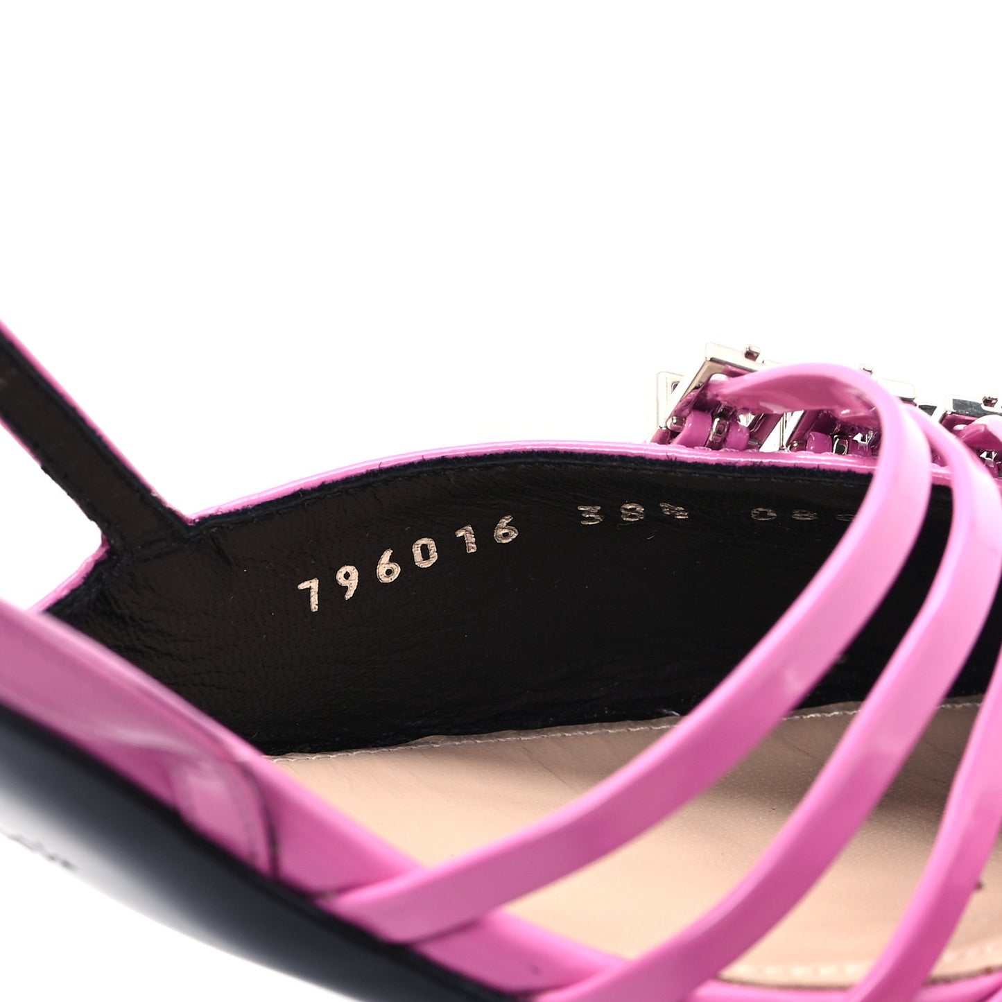 Patent Regent Calfskin Walma 65 Buckle Slingback Pumps 38.5 Libre Pink
