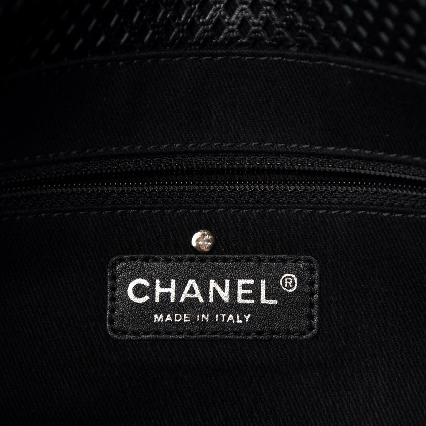 Perforated Calfskin Large Up In The Air Flap Black