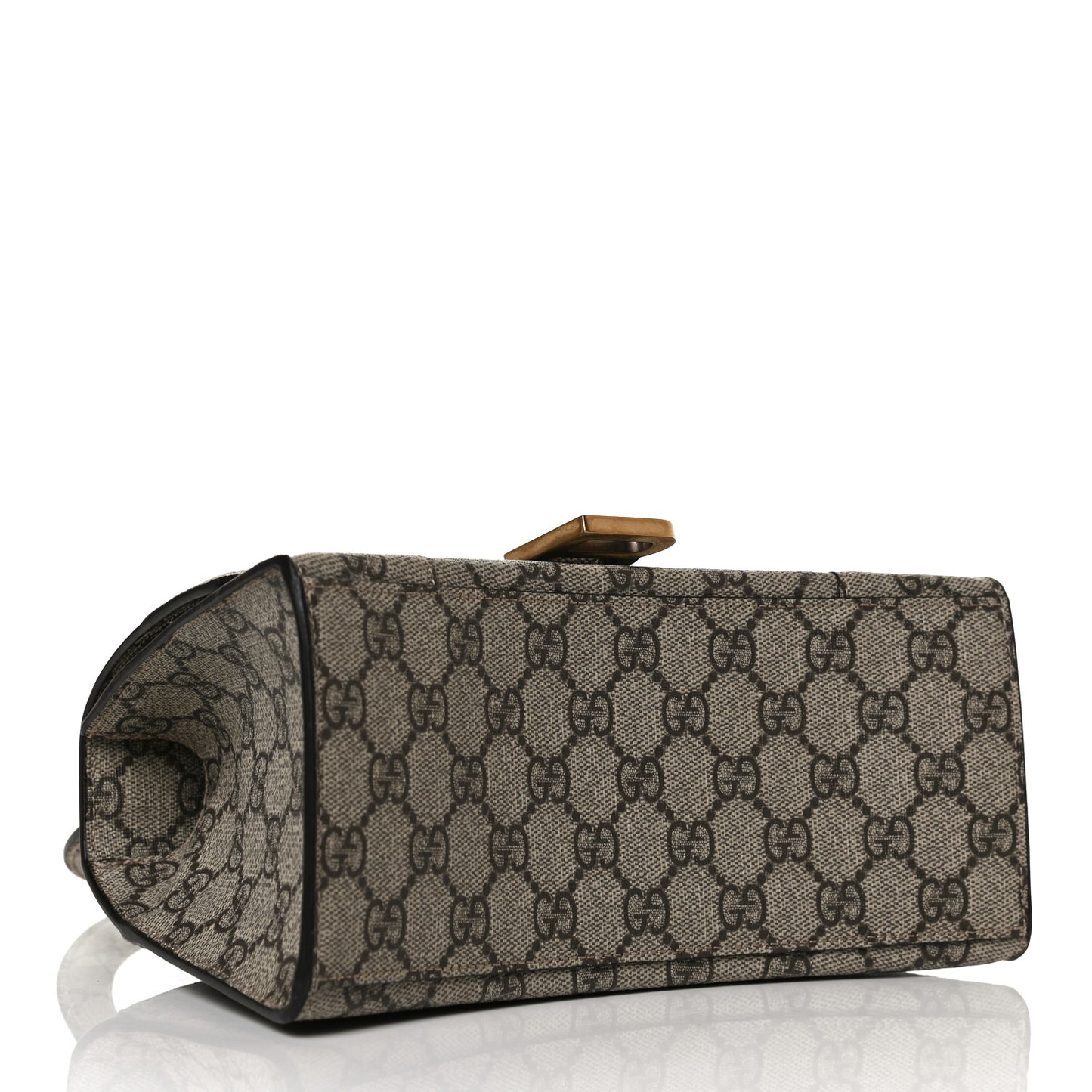 X GUCCI GG Supreme Monogram Small Hourglass Top Handle Bag Beige Ebony
