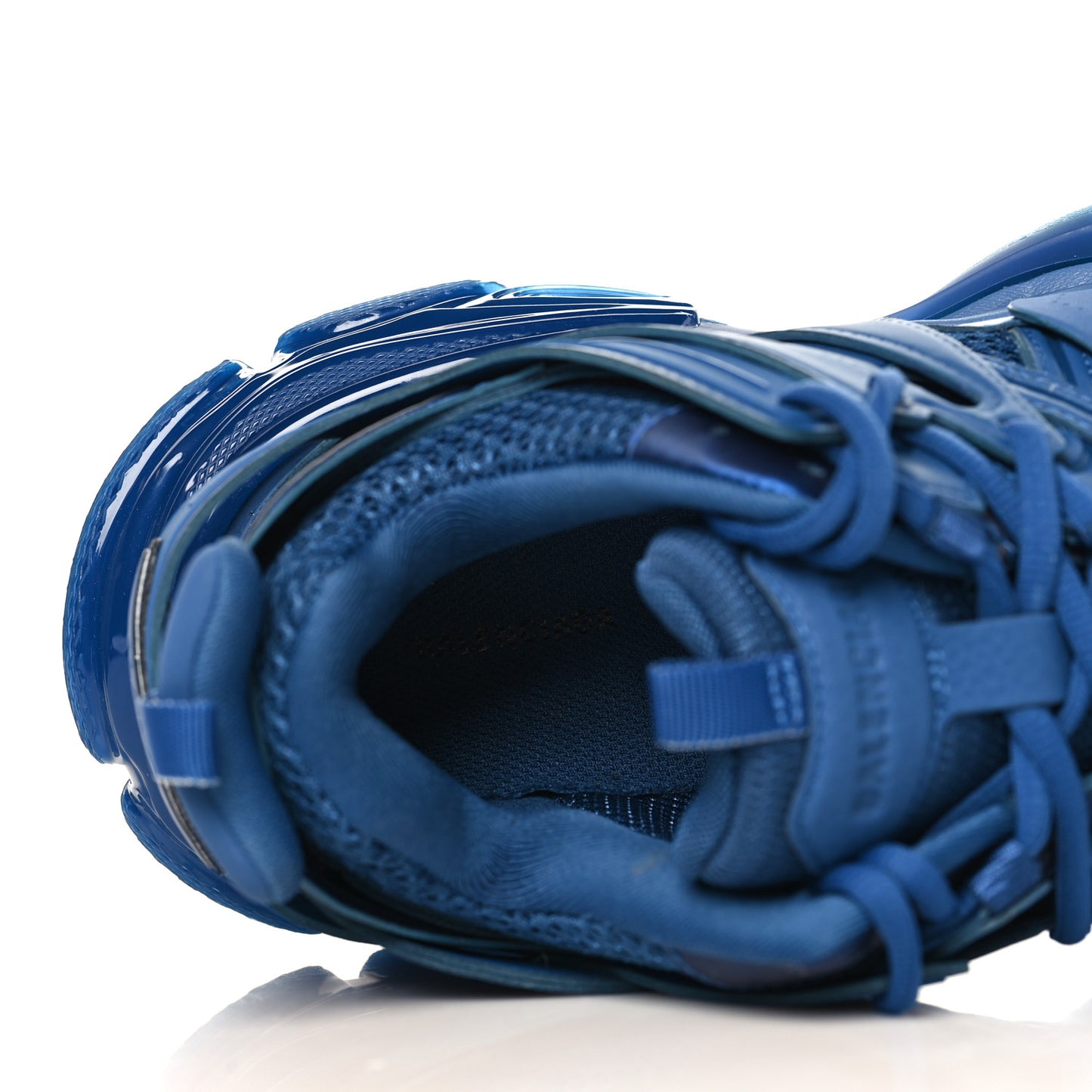 Rubber Mesh Fabric Clear Sole Womens Track Sneakers 40 Dark Navy