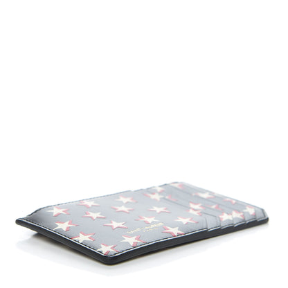 Saint Laurent Calfskin Star Print 5 Fragments Zip Pouch Card Holder Black 4 of 7