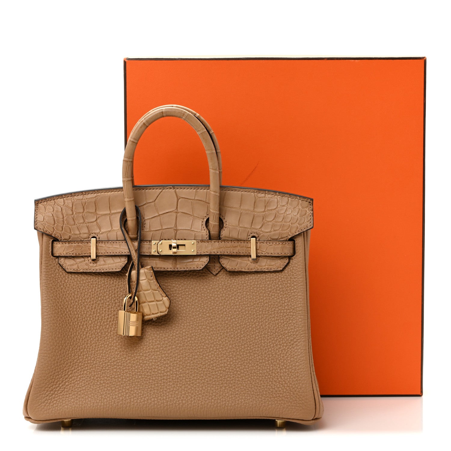 Hermes Togo Matte Alligator Birkin Touch 25 Chai 25 of 25