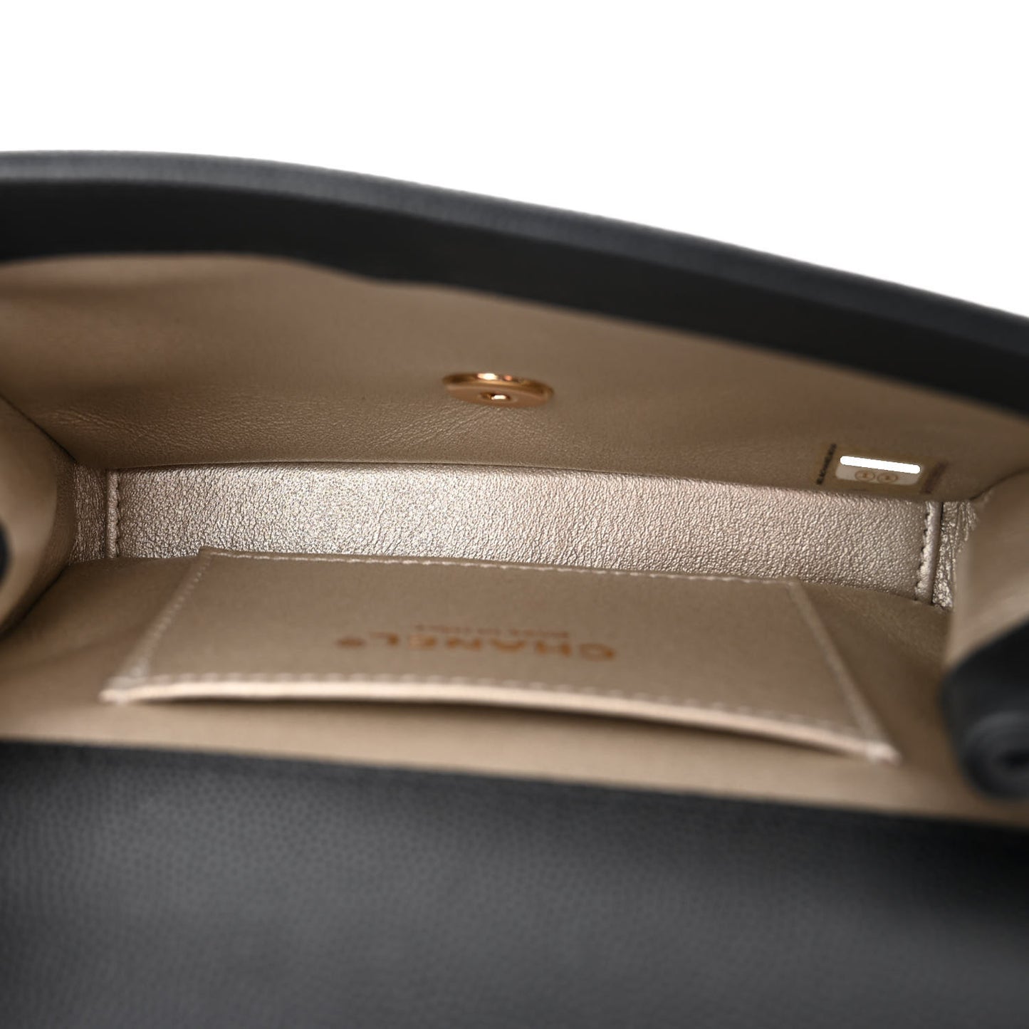 Grained Calfskin Embroidered Captain Gold Belt Bag Black
