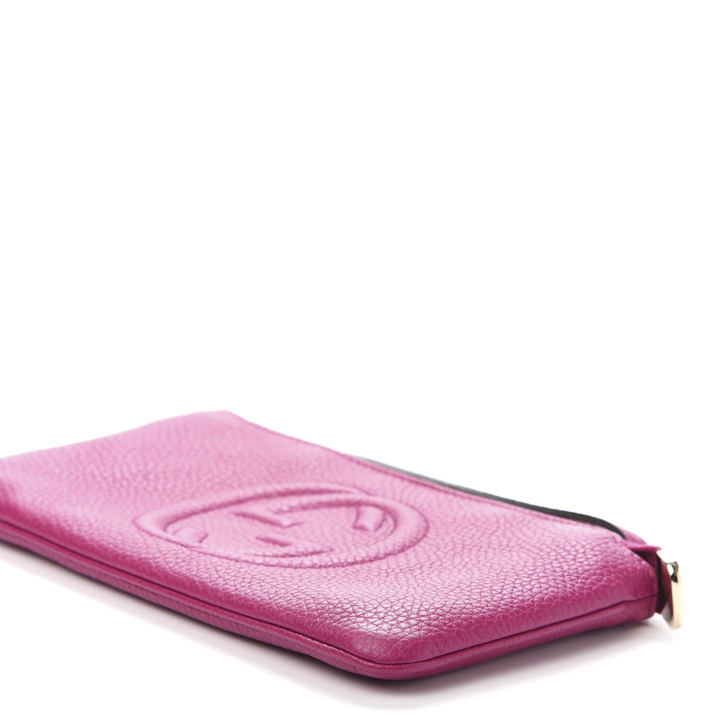 Gucci Pebbled Calfskin Soho Wristlet Bright Bougainvillea 7 of 10