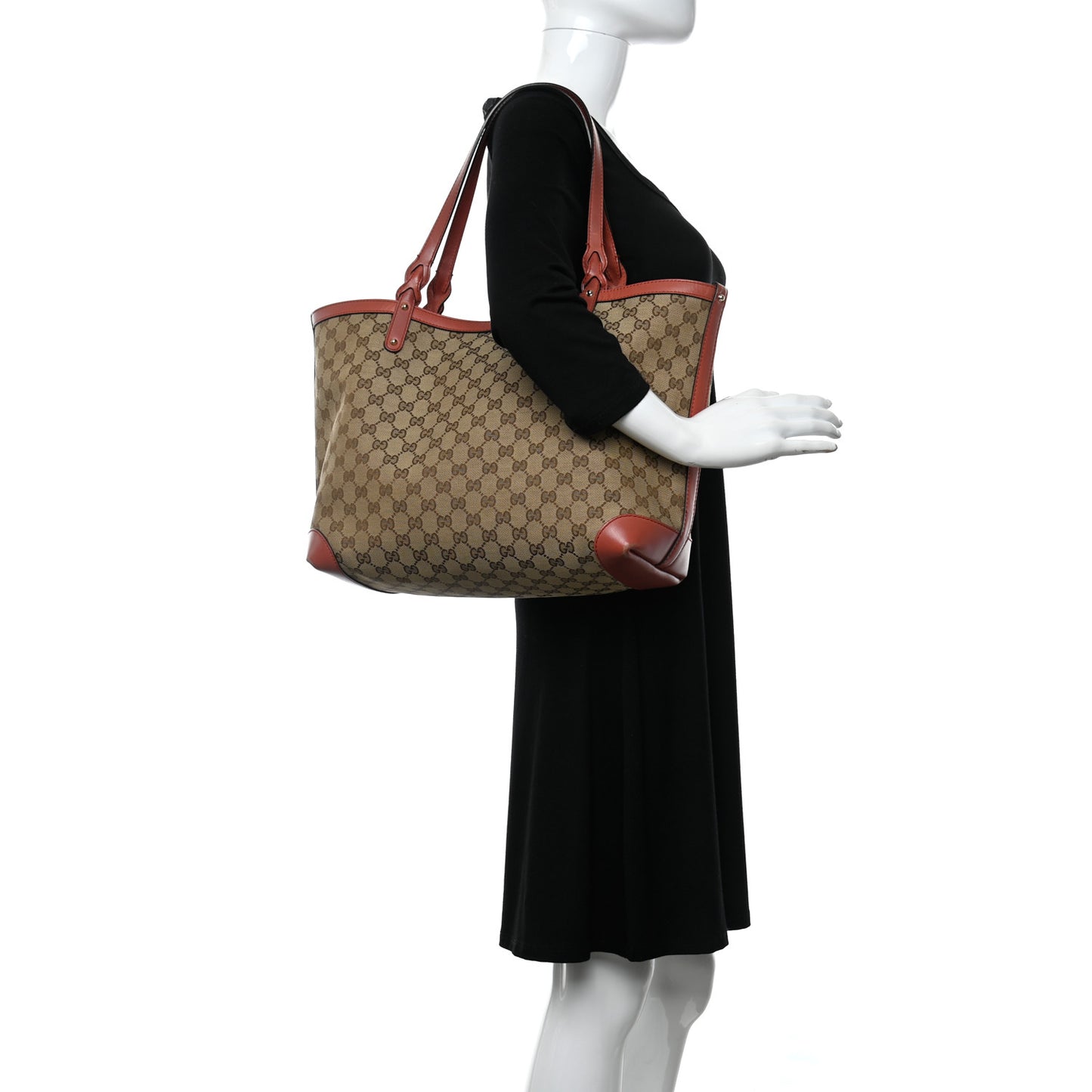 Metallic Monogram Medium Craft Tote Orange