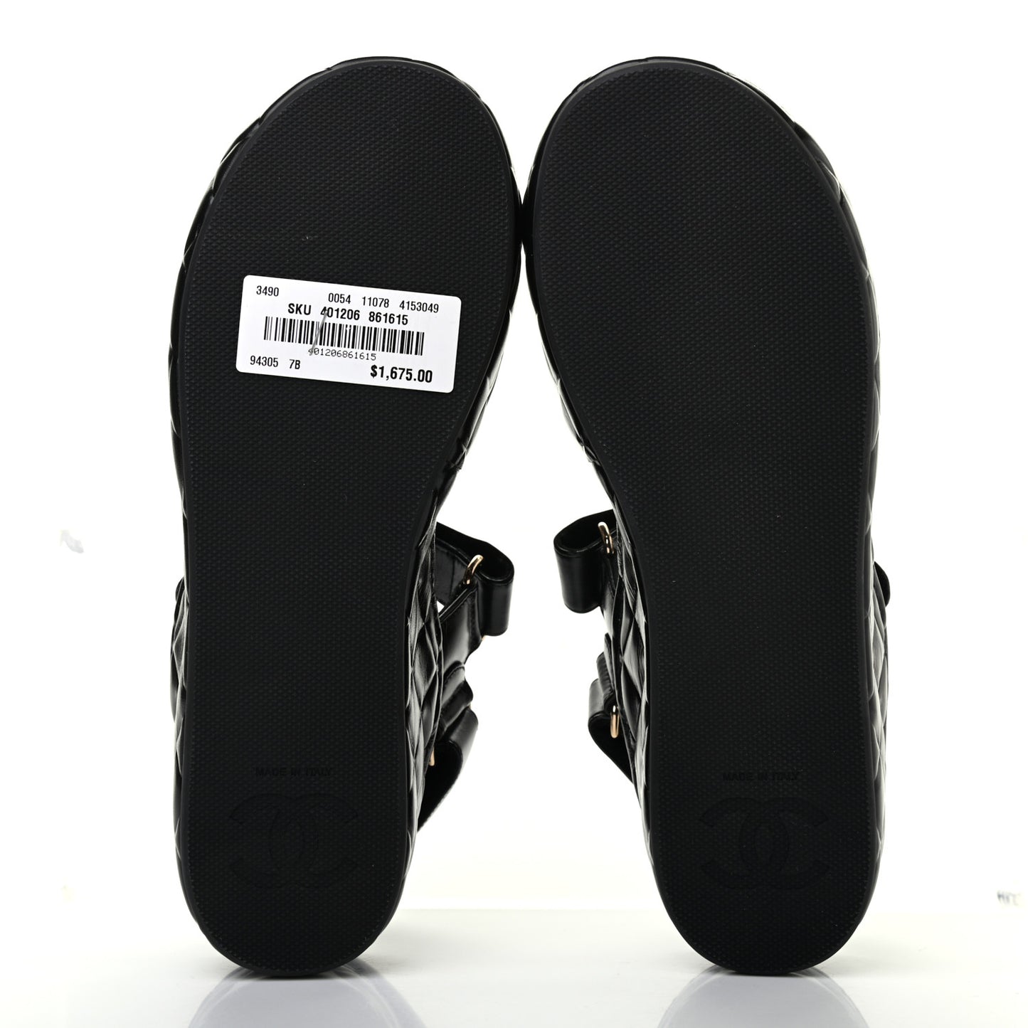 Shiny Calfskin Logo Platform Sandals 37 Black