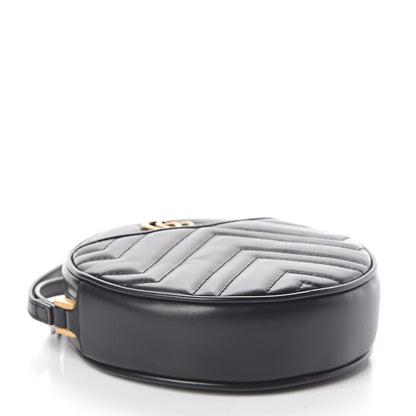 Gucci Calfskin Matelasse GG Marmont Round Wrist Wallet Black 4 of 7