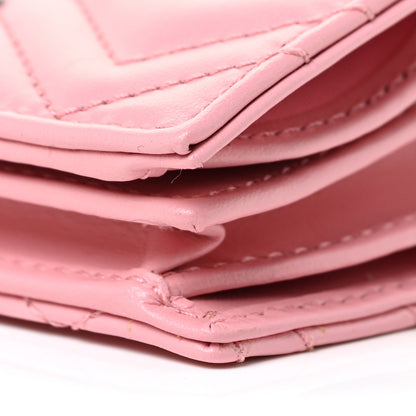 Gucci Calfskin Matelasse GG Marmont Mini Wallet On Chain Wild Rose 9 of 11