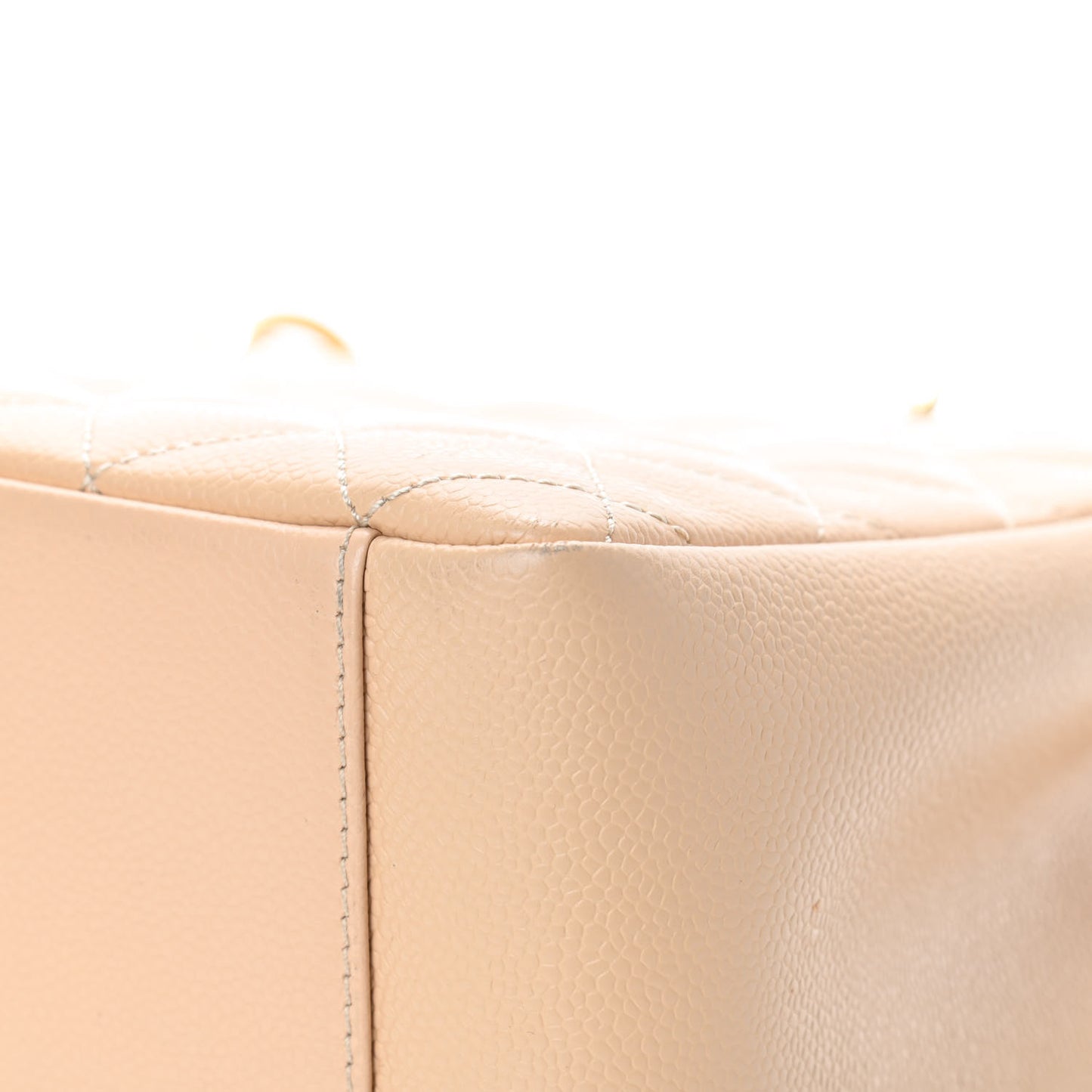 Caviar Quilted Grand Shopping Tote GST Beige Clair