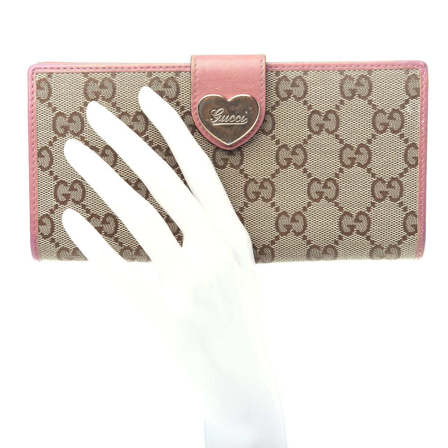 Monogram Heart Continental Wallet Pink