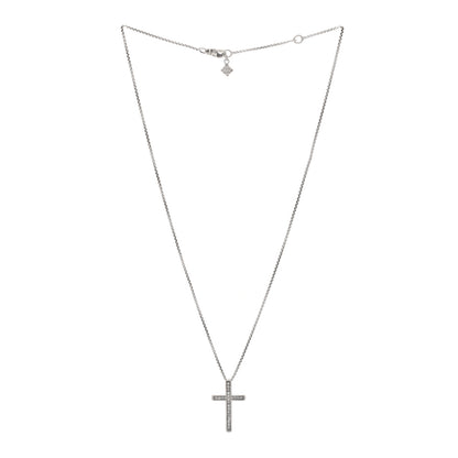 David Yurman Sterling Silver Diamond 15mm Pave Cable Cross Pendant Necklace 3 of 5