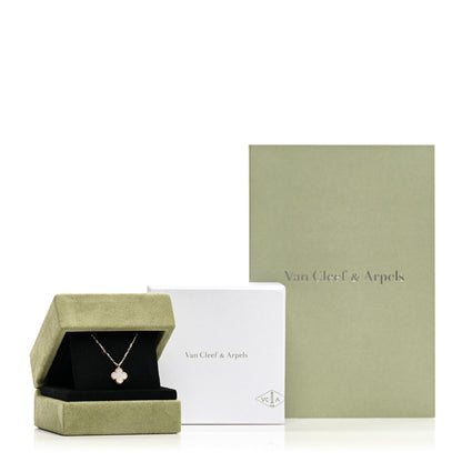 Van Cleef & Arpels 18K Yellow Gold Mother of Pearl Sweet Alhambra Pendant Necklace 5 of 5