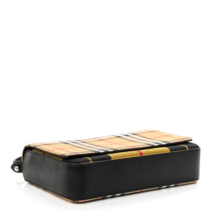 Burberry House Check Tartan Mix Hampshire Crossbody Antique Yellow Black 4 of 9