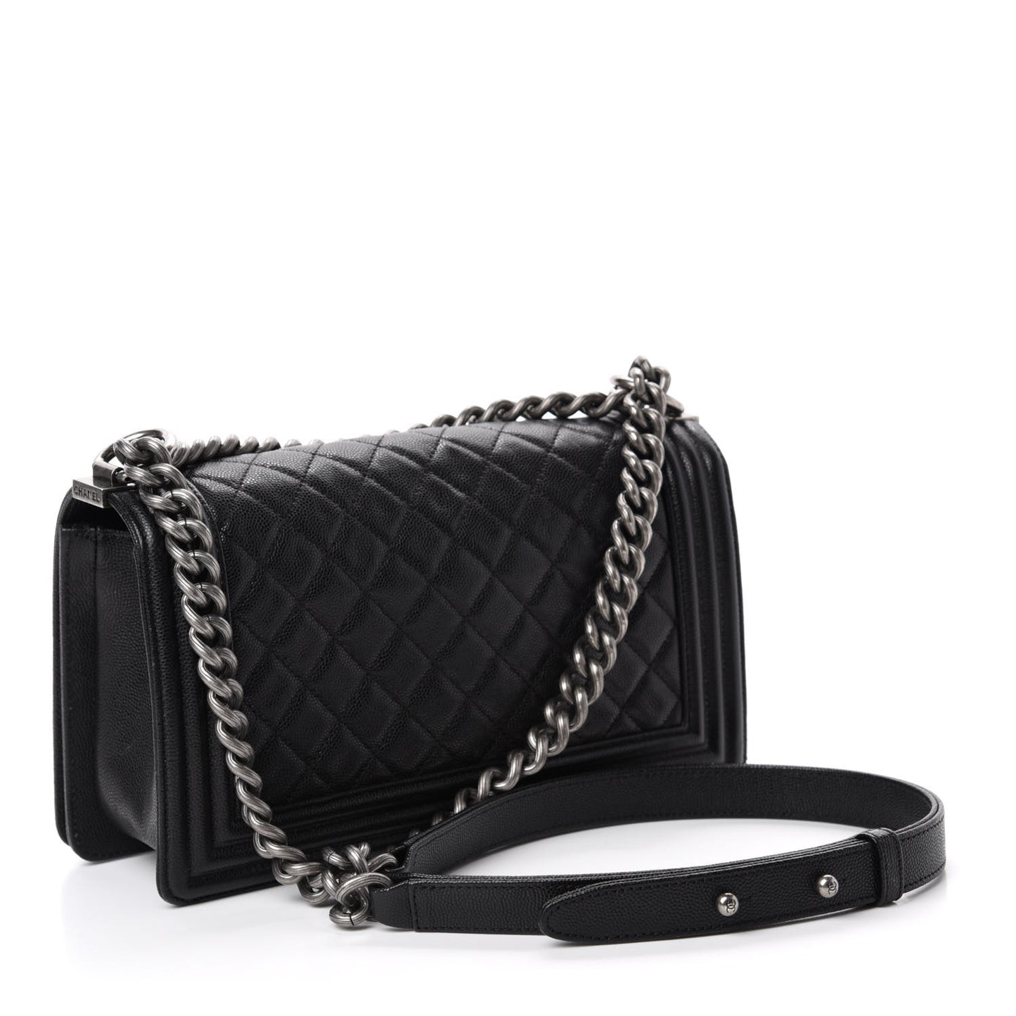 Caviar Quilted Medium Boy Flap Black