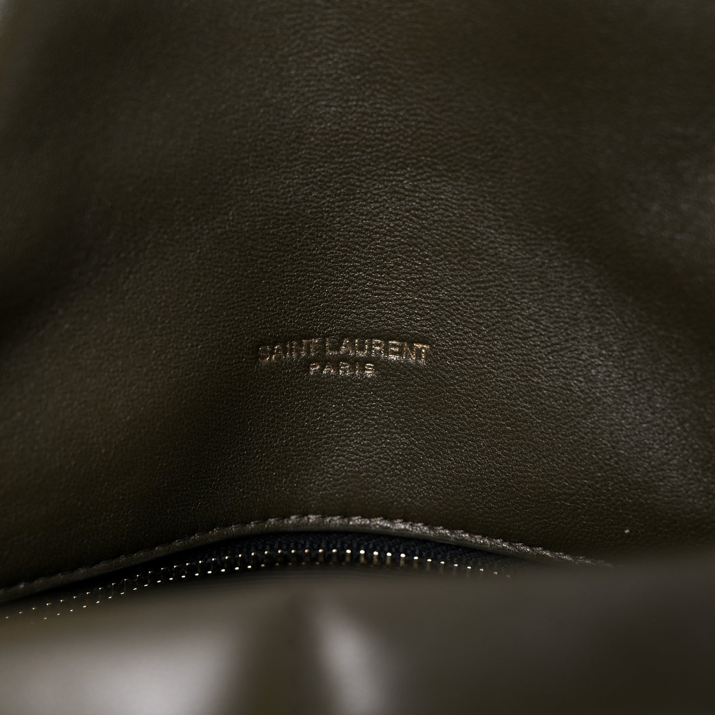 Lambskin Quilted Small Loulou Puffer Monogram Chain Satchel Seaweed