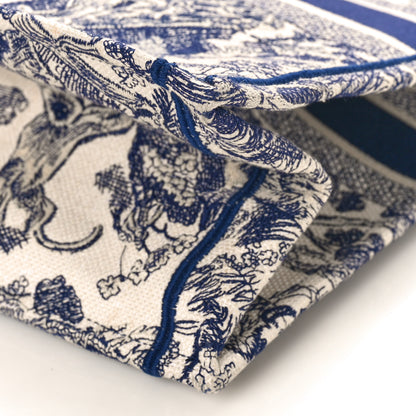 Christian Dior Canvas Embroidered Large Dioriviera Toile De Jouy Book Tote Blue 8 of 10