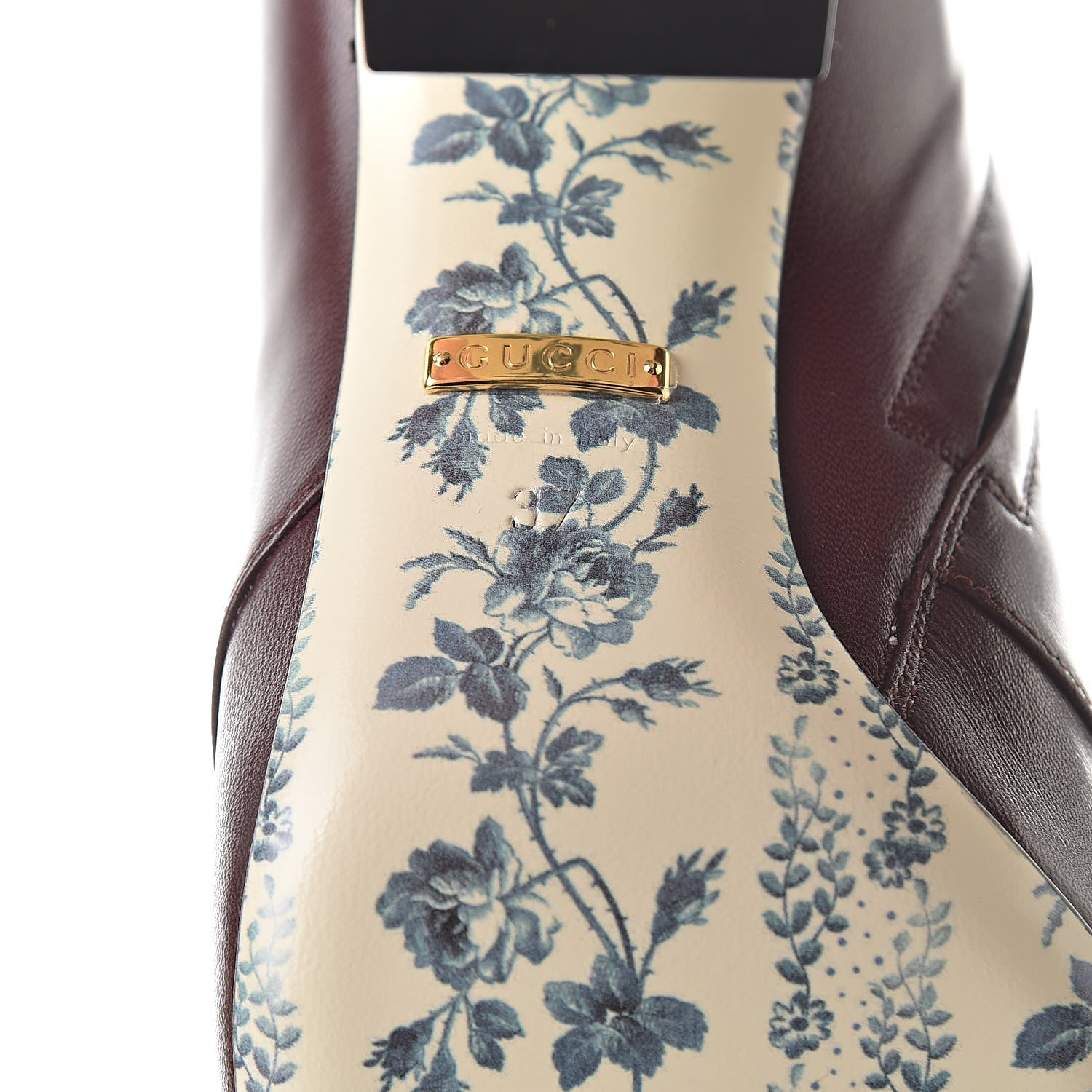 Gucci Malaga Kid GG Victoire 95mm Ankle Boots 37 Vintage Bordeaux 7 of 8