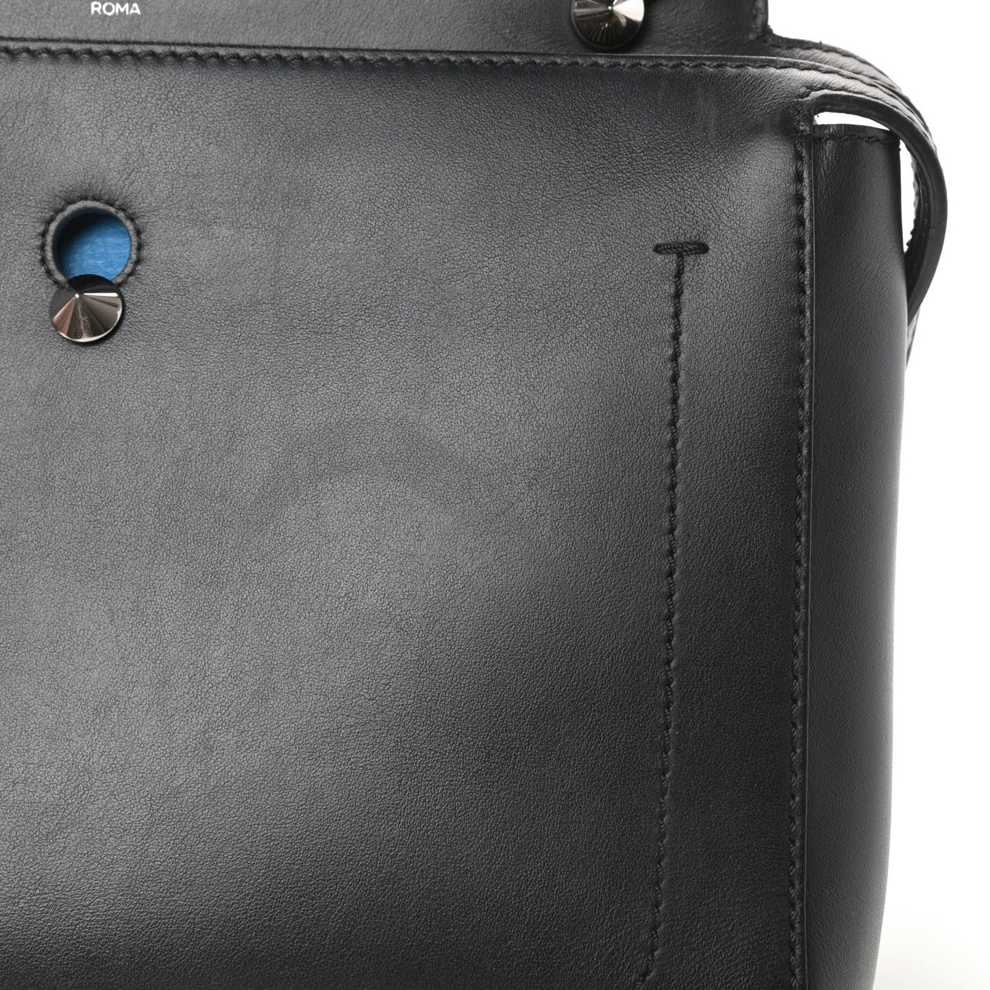 Vitello Baltico Dolce DotCom Satchel Black Blue Royal