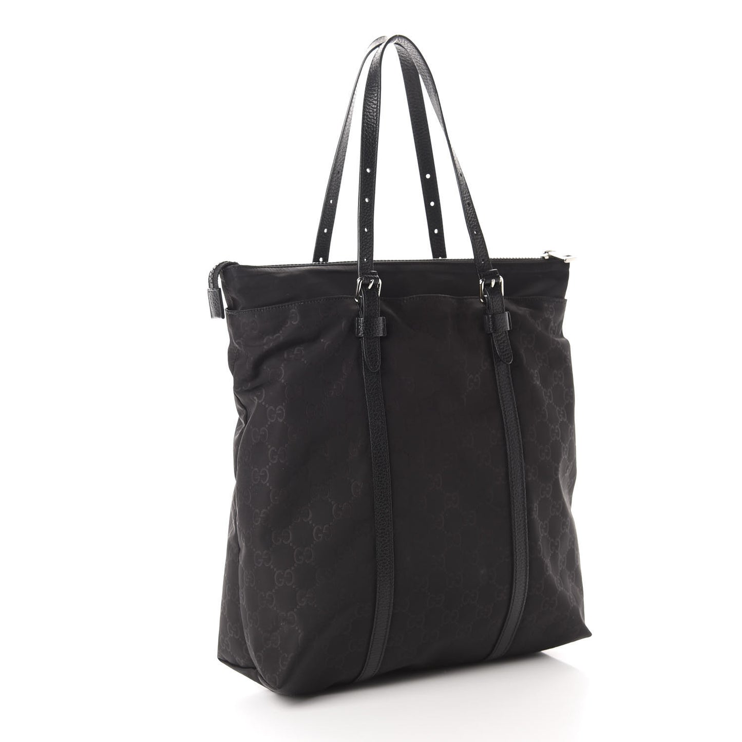 Nylon Monogram Medium Vertical Tote Black