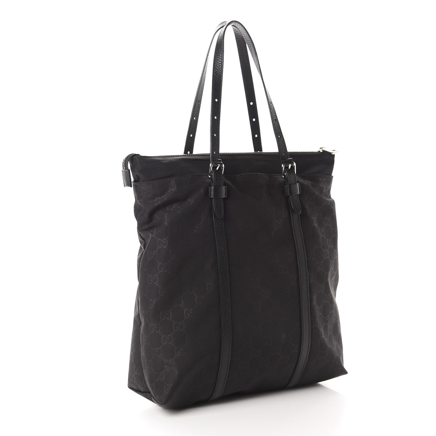 Gucci Nylon Monogram Medium Vertical Tote Black 3 of 12