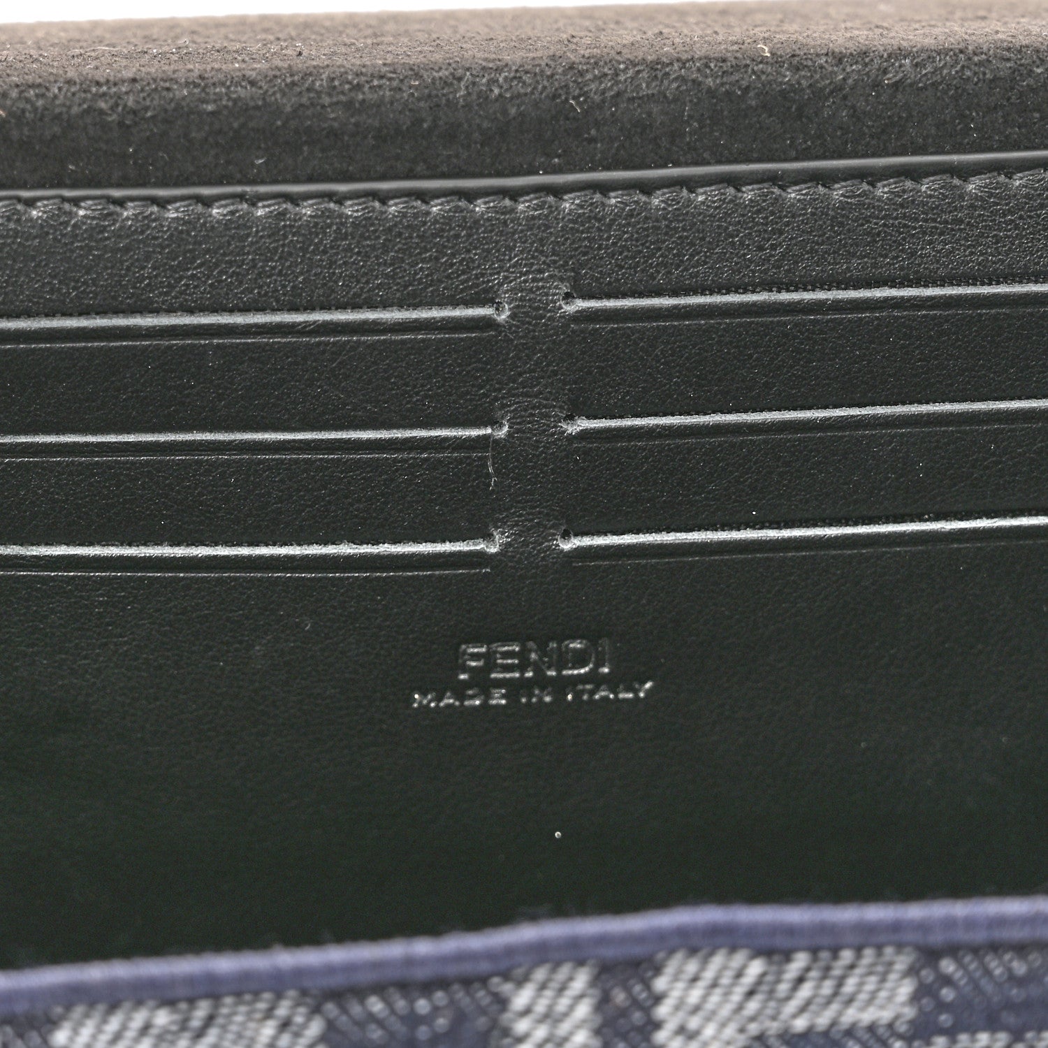 Fendi Fabric Jacquard Reactive Jean Denim Vitello Cover FF Baguette Soft Trunk Blue Black 6 of 11