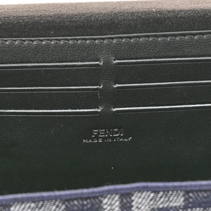 Fendi Fabric Jacquard Reactive Jean Denim Vitello Cover FF Baguette Soft Trunk Blue Black 6 of 11