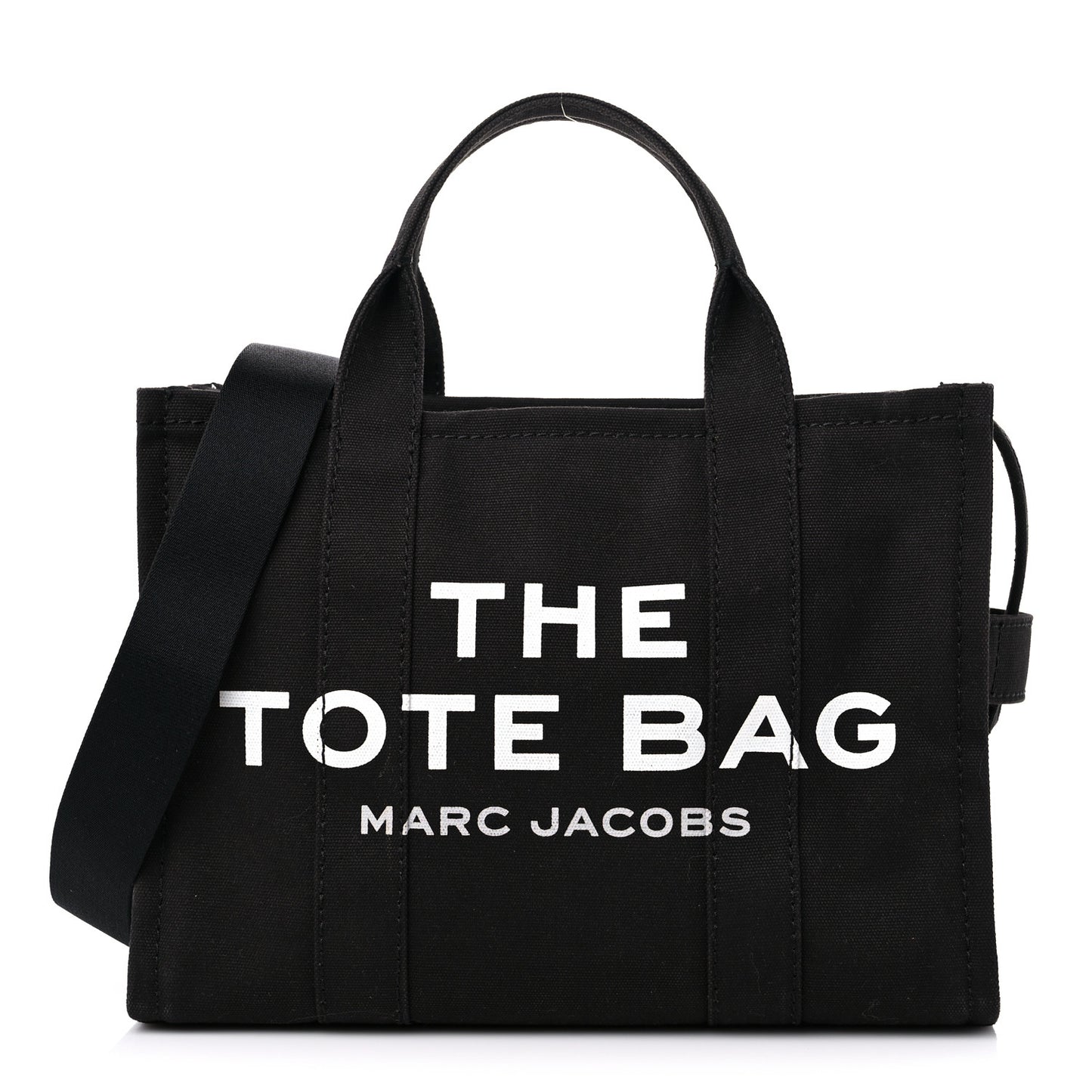Cotton Canvas Medium The Traveler Tote Bag Black