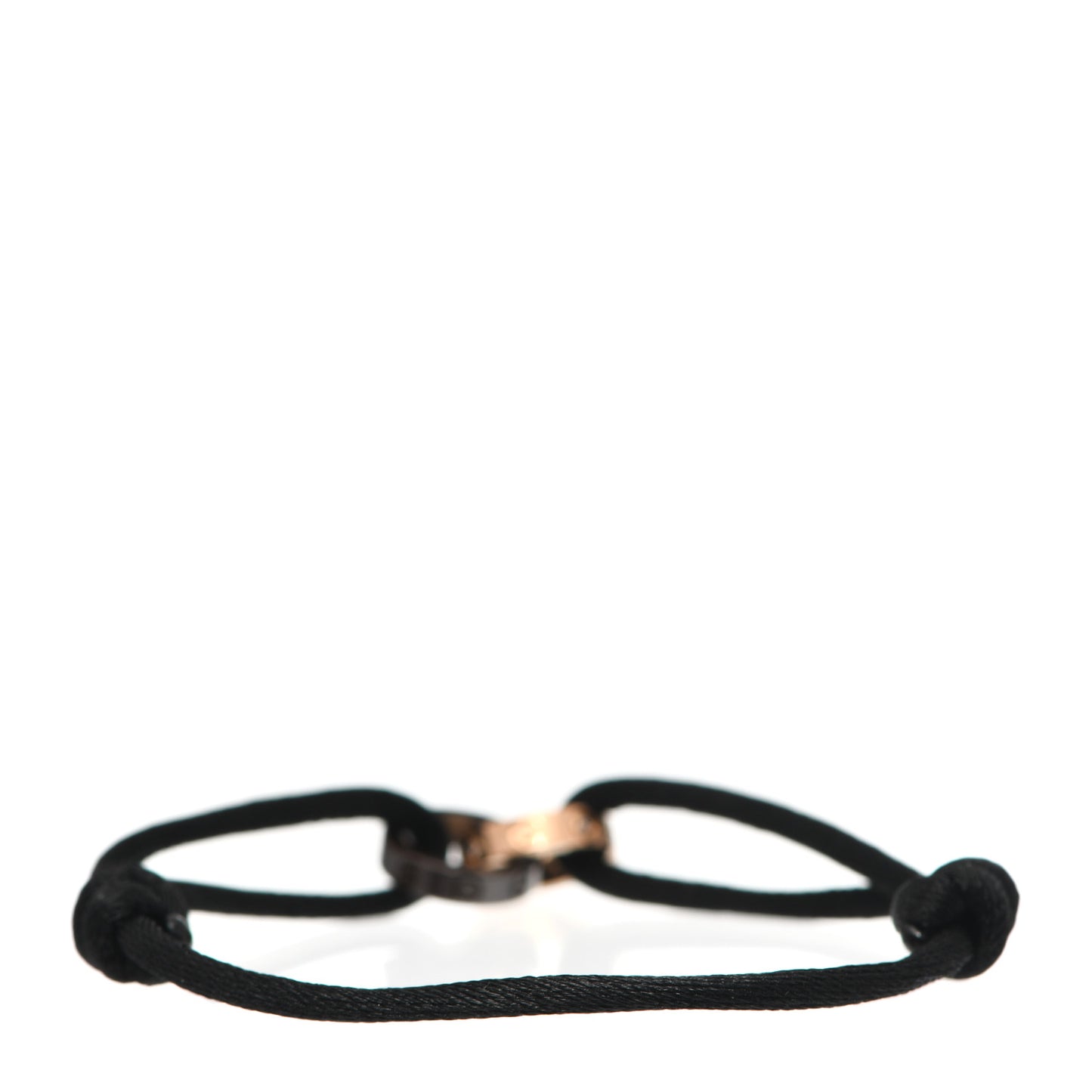 18K Pink Gold Ceramic 4 Diamond LOVE Cord Bracelet Black