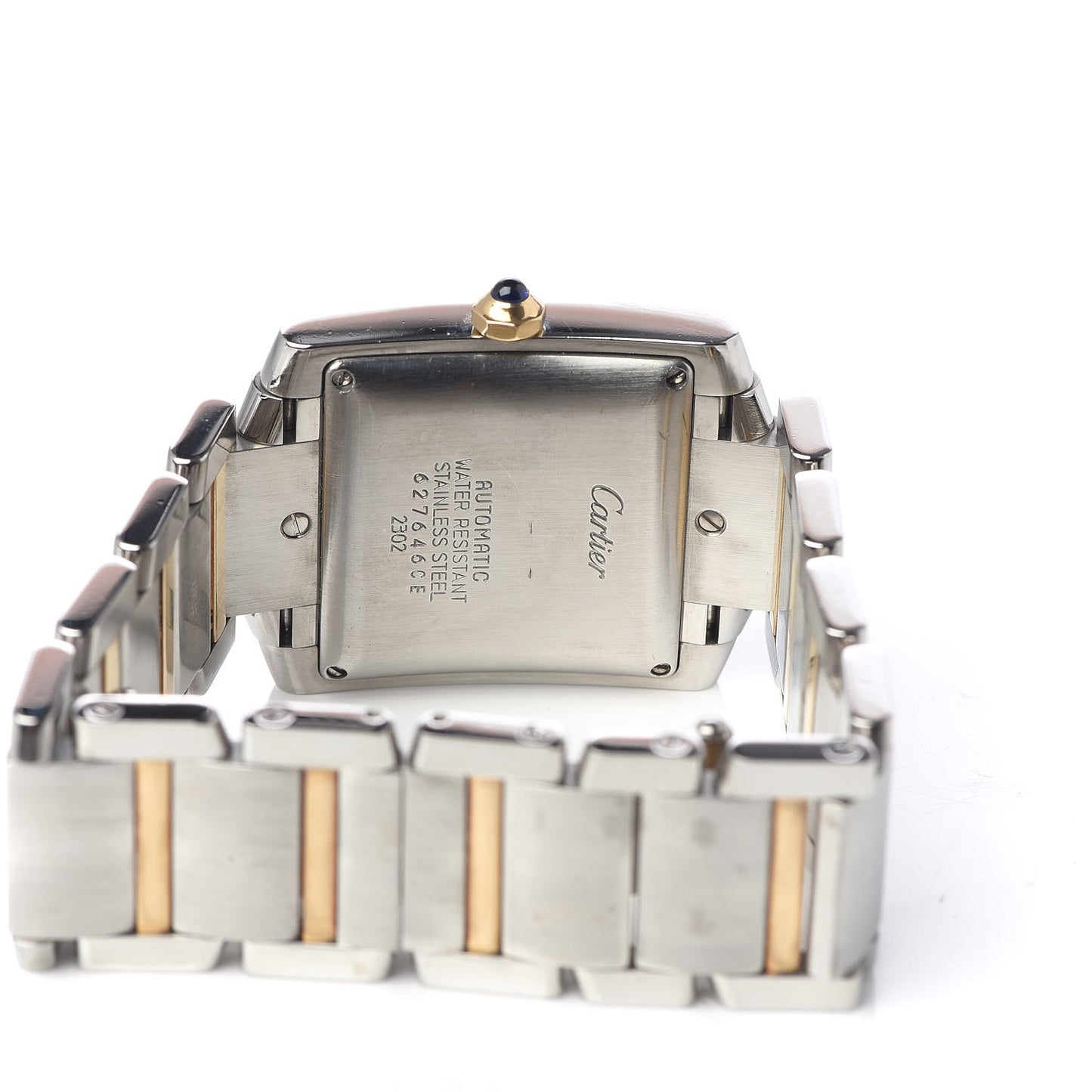 Stainless Steel 18K Yellow Gold 28mm Tank Francaise Automatic Watch